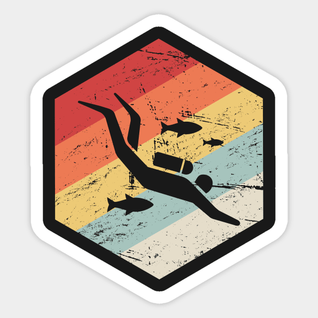 Retro 70s Scuba Diver Icon Sticker by MeatMan